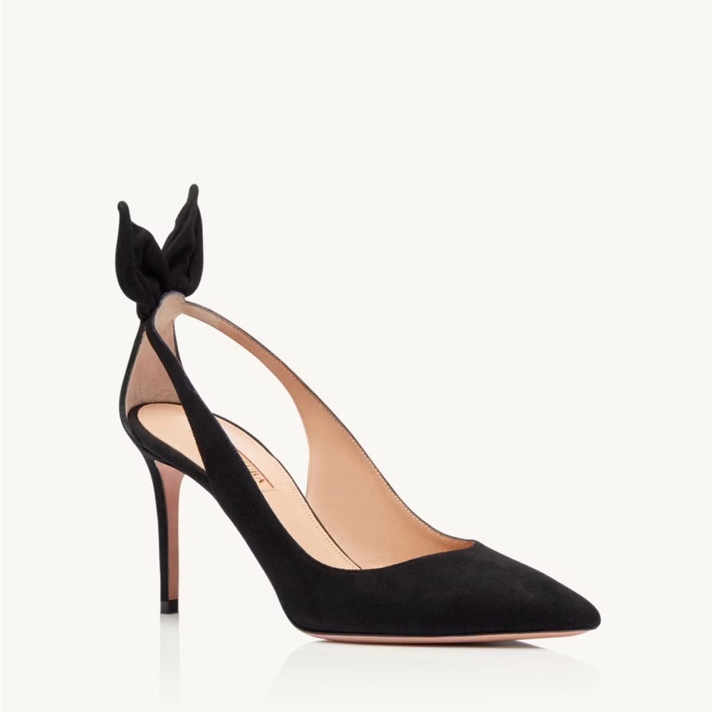 Aquazzura Black Heels with Bow-Tie Detail